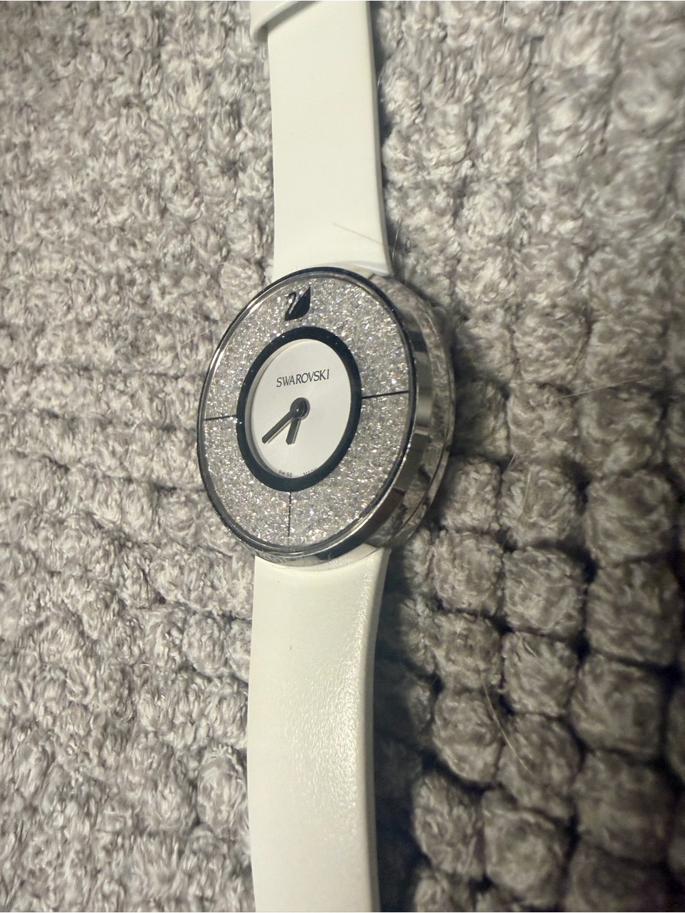 Swarovski White Crystal-Trim Leather Strap Watch - Picture 3 of 5